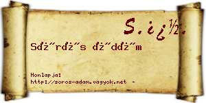 Sörös Ádám névjegykártya